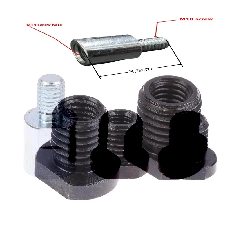 Black Angle Grinder Adapter M10 M14 Thread Attachment Grinde Spindle Arbor Conversion Female To Male Connector Rod Power Tool