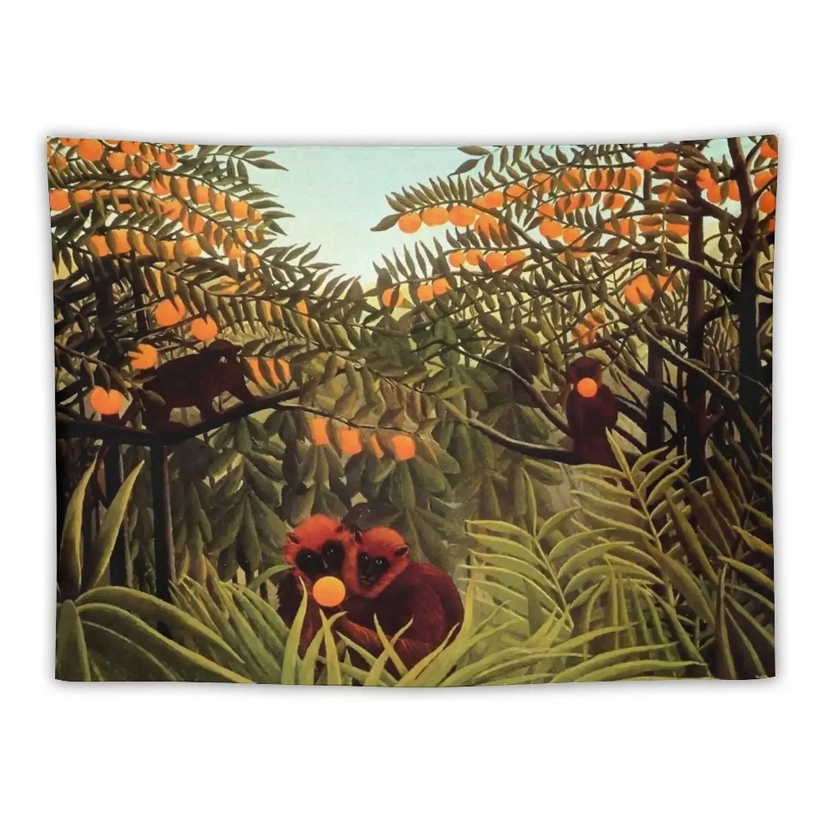 Henri Rousseau Apes in the Orange Grovee, 1910 Tapestry Decoration For Bedroom Cute Decor Tapestry