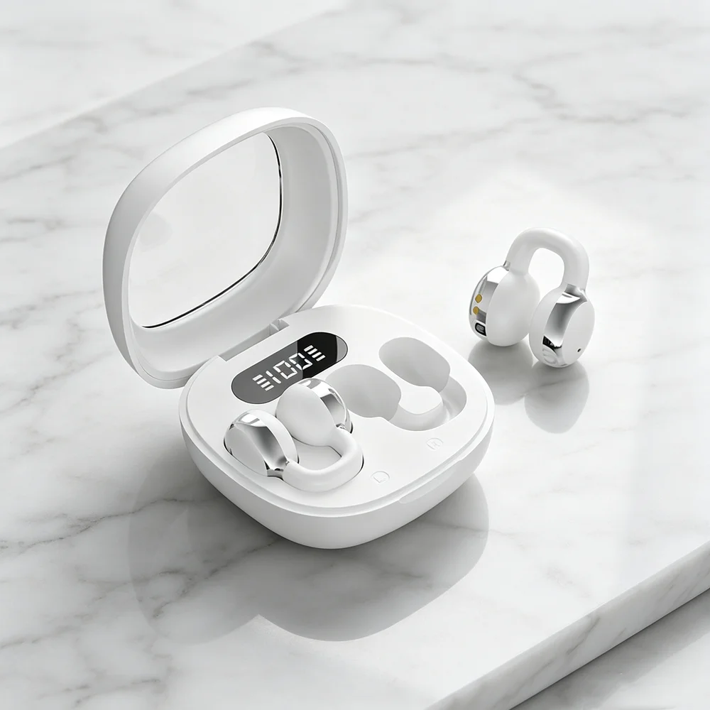Clip Style Open Ear Wireless Earphones Smart Touch Control ENC Clear Call Noise Isolation Sports Headphones with Microphone