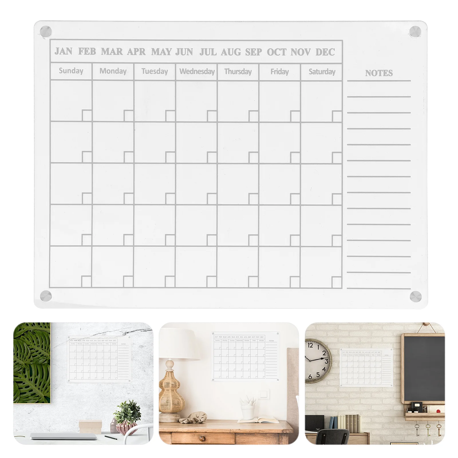 Fridge Magnet Acrylic Dry Erase Board Small Refrigerator for Room Whiteboard Magnetic Calendar - Runs