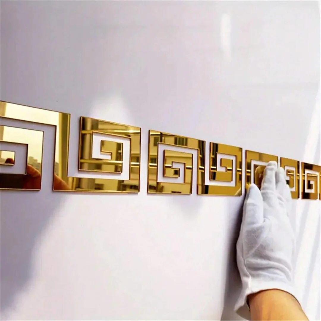 10pcs 10x10cm Set Of Self-Adhesive Mirror Stickers For Home Decor Perfect For Living Room, Bedroom, Cabinet Edges & Windows