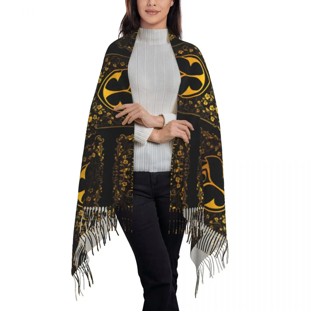 Custom Ladies Long Tomorrowland Scarves Women Winter Soft Warm Tassel Shawl Wraps Belgian Electronic Dance Music Festival Scarf