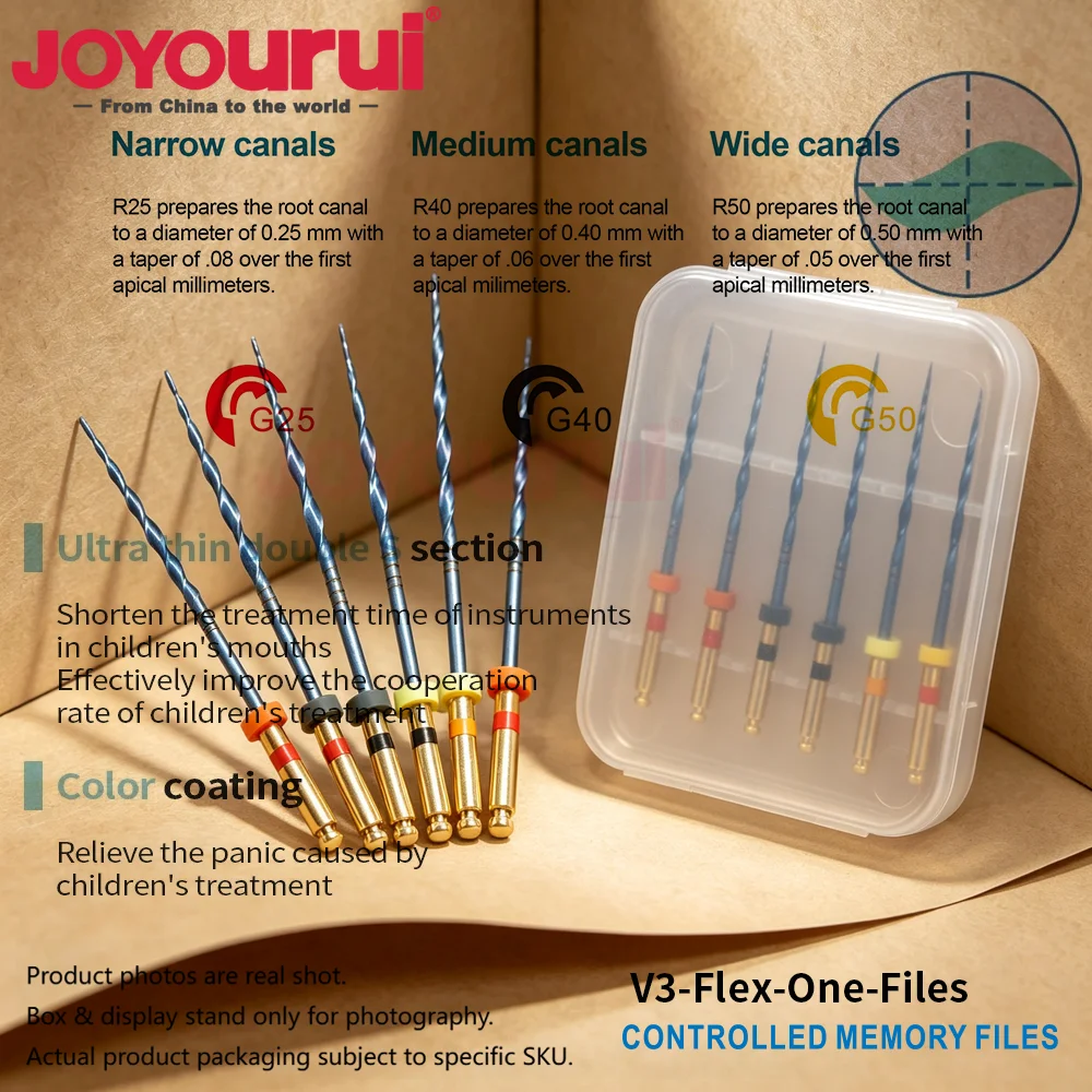 6Pcs/Pack Dental Reciprocating Blue/Gold Heat Activation Endo NITI File R25 R40 R50 One Files Dentistry Endodontic Instrument