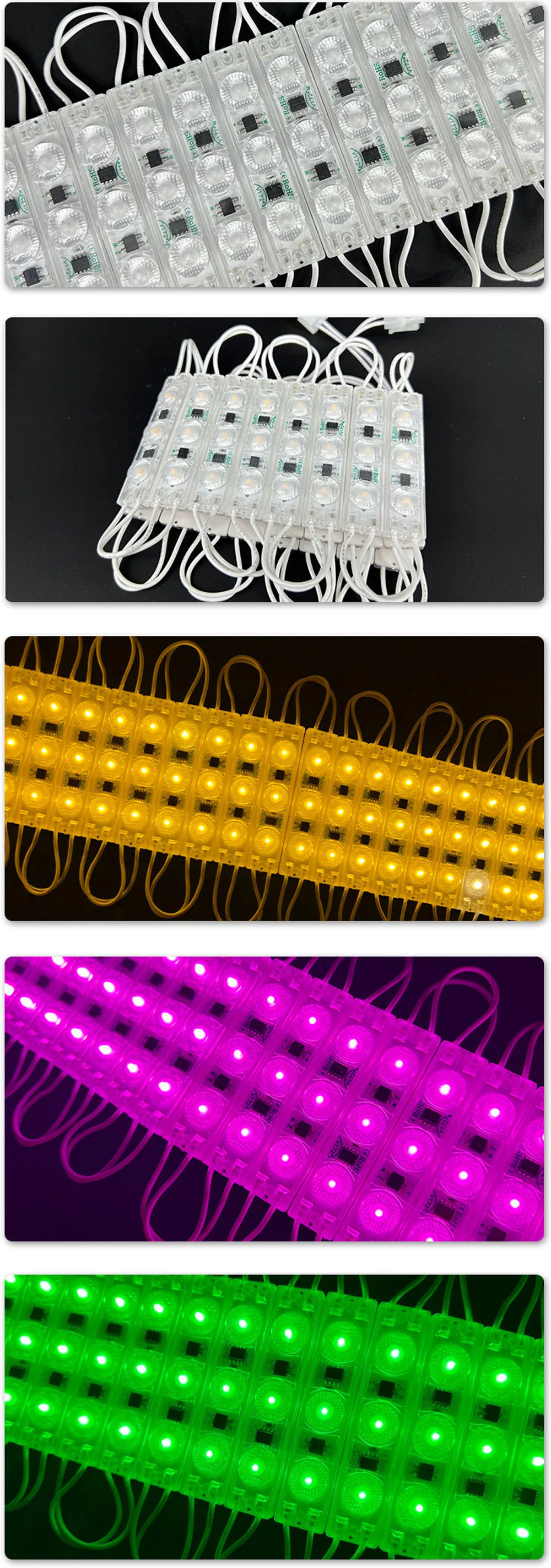 100PCS 110V 220V Waterproof 2835 3LEDs 2W Injection molding LED Module high lumen super bright diffuse reflection Lighting