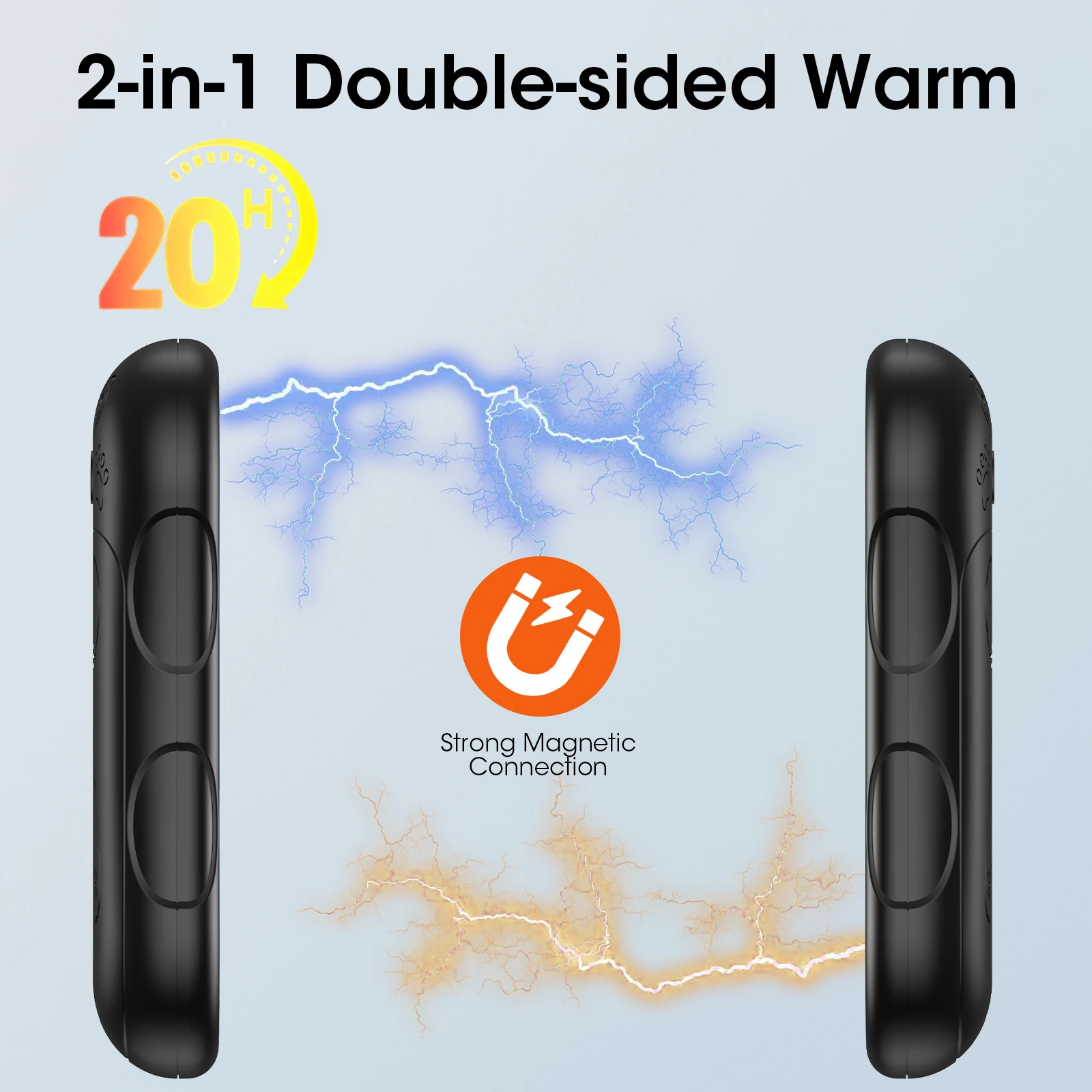 Dobíjecí ruka warmers 2 pack, 2 v 1 elektrický ruka teplejší, 6000mah přenosné kapsa warmers dual-sided bezpečný ohřev