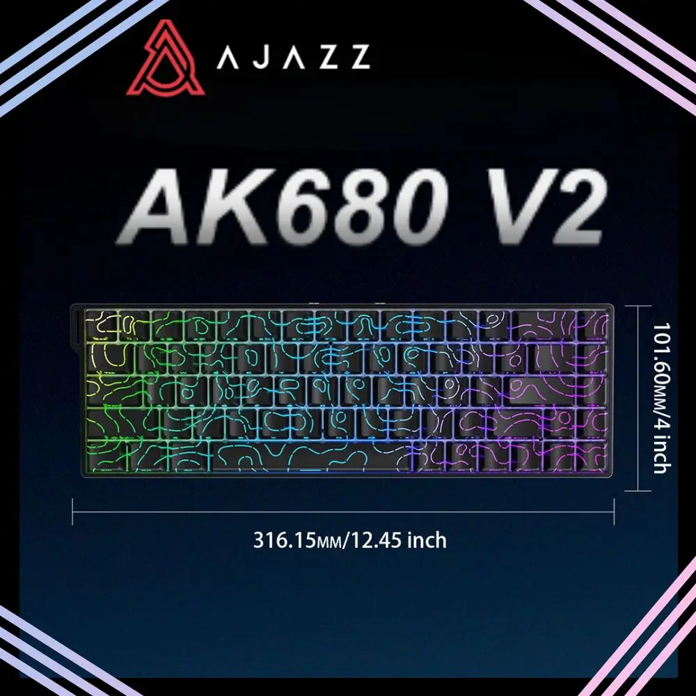 

Клавиатура Ajazz AK680 V2 с магнитным переключателем, 68 клавиш, 8K, скорость опрокидывания, позиционирующая пластина из алюминиевого сплава, игровая механическая клавиатура