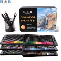 H&B 180/120/72 Oil Colores Pencil Set Lapices 색연필 School Art Supplies Colors Based Paintbrush Professional Coloring Student Supp