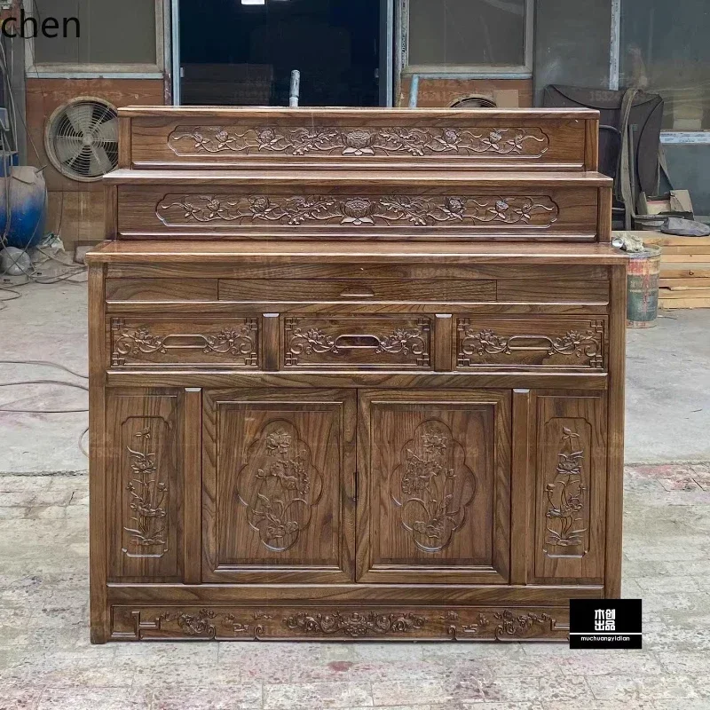 HYS   Style Buddhist Altar Incense Table Three-Layer   Wood Home Altar God Table