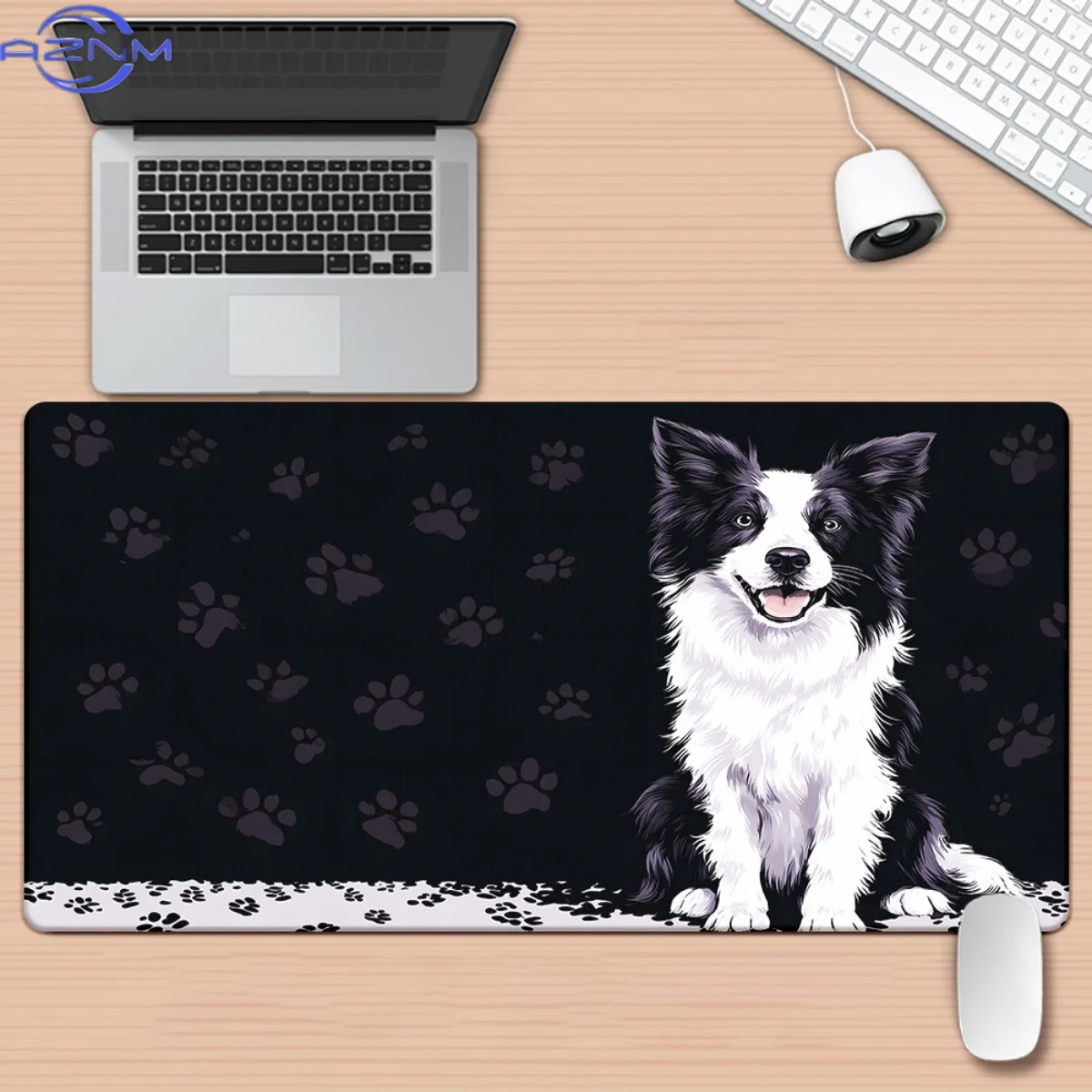 1pc Dog Paw Print XXL Mouse Pad - Non-Slip Rubber Base, Large Desk Mat for Office & Gaming, Multi-Functional Computer Accessory