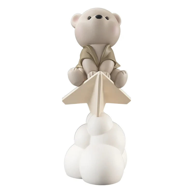 

Large housewarming, new home, floor-to-ceiling bear ornament, home jewelry, living room TV cabinet, sculpture next to the sofa