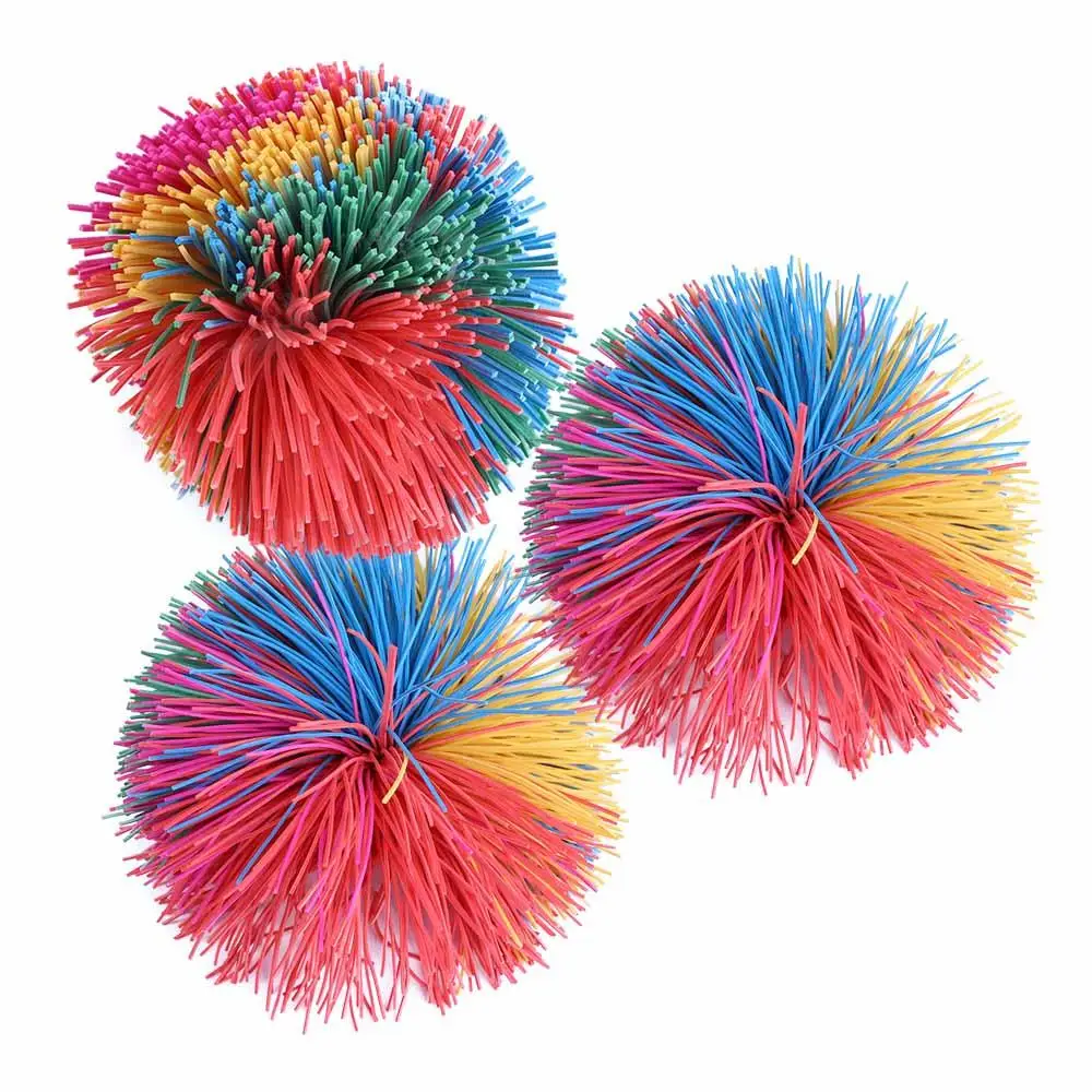 Ball Toy Balls Colorful Anti-Stress Bouncy Stress Balls Rainbow Fidget Sensory Ball Baby Stretchy Ball Monkey Stringy Balls