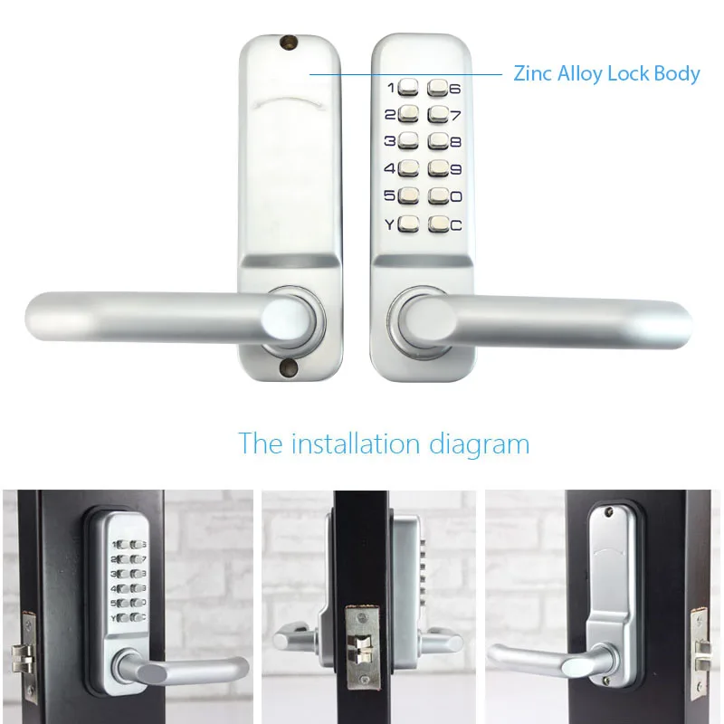 LACHCO Mechanical Door Locks Keyless Digital Machinery Code Keypad Password Entry Door Lock  L17001BS