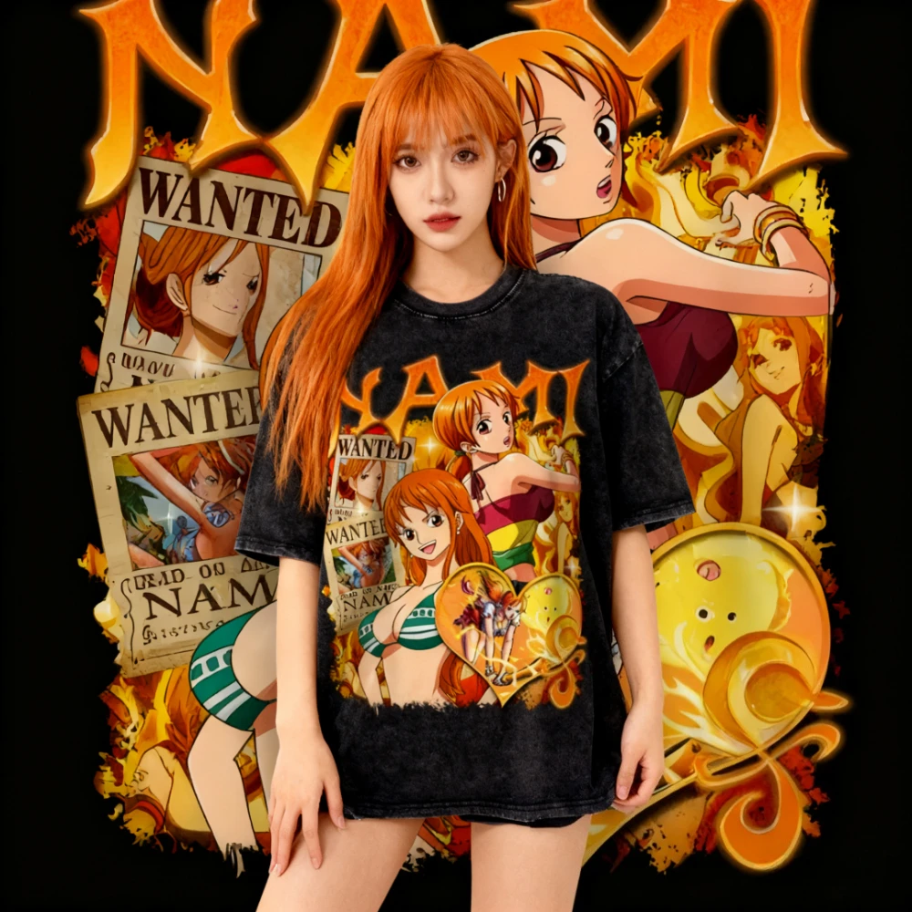 2026 قطعة واحدة نامي تي شيرتات قصيرة الاكمام ملابس الشارع غسلها قميص الانمي انفجار شعبية الرجال والنساء تي شيرت الجولة الرقبة #1