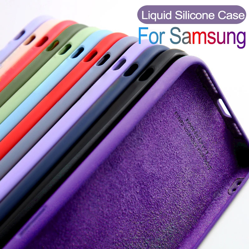 Liquid Silicone Phone Case For Samsung Galaxy Note 20 Ultra 10 Plus 9 A23 A22 A21S A31 A41 A51 A71 A50 A70 Soft Cover Skin Funda