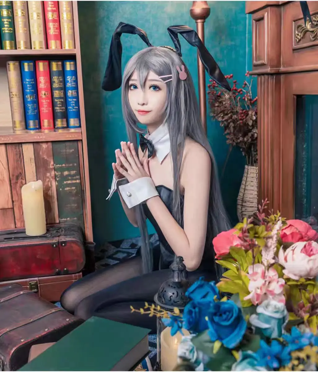 Sexy Bunny Girl Sakurajima Mai Cosplay Costume Jumpsuit Bunny Senpai Mai Sakurajima Cosplay Faux Leather Rabbit Bodysuit Women view 4