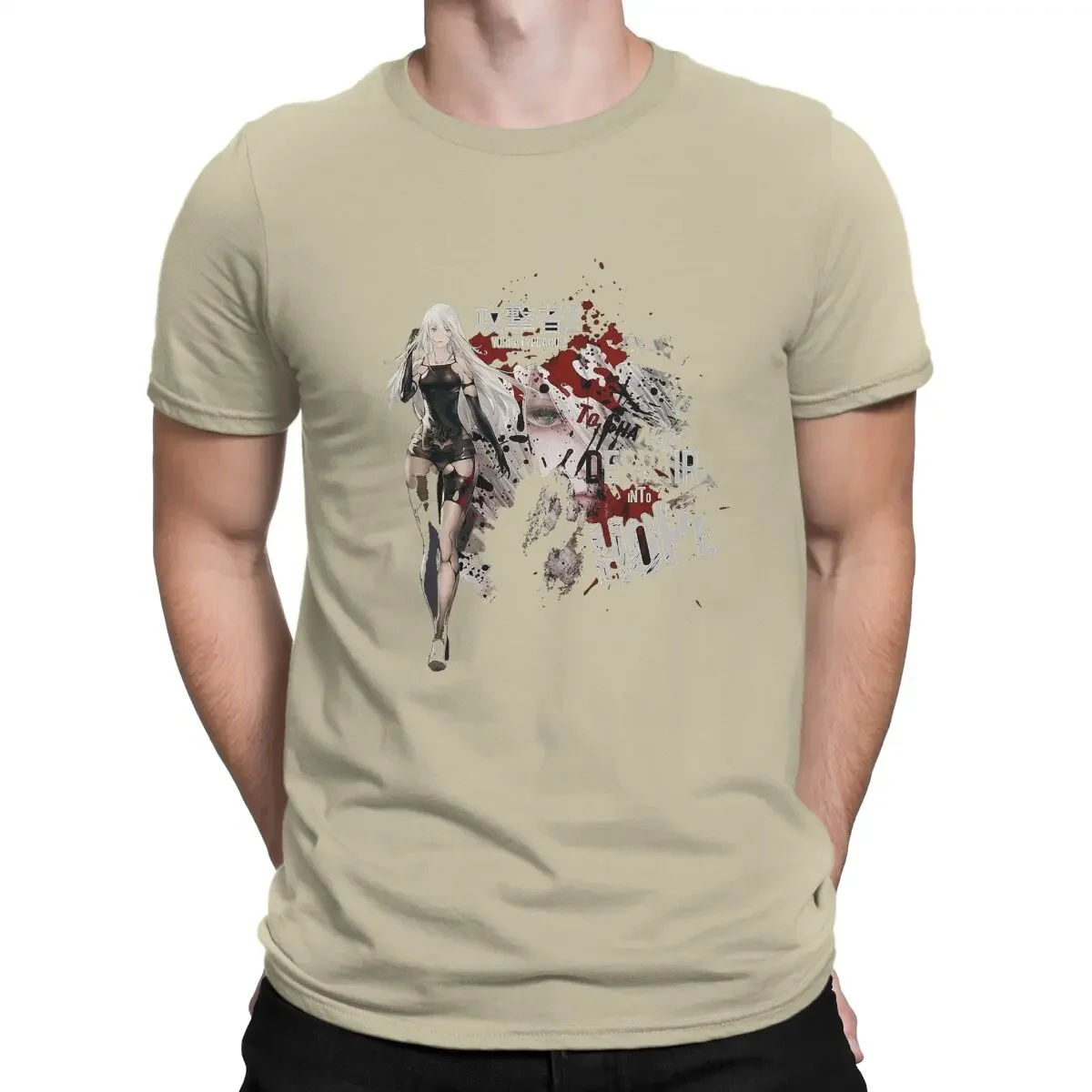 Short Sleeve NieR Automata Game T Shirts Round Neck Clothes Unique Men's T-Shirt A2 Despair  Humorous 100% Cotton Tee harajuku