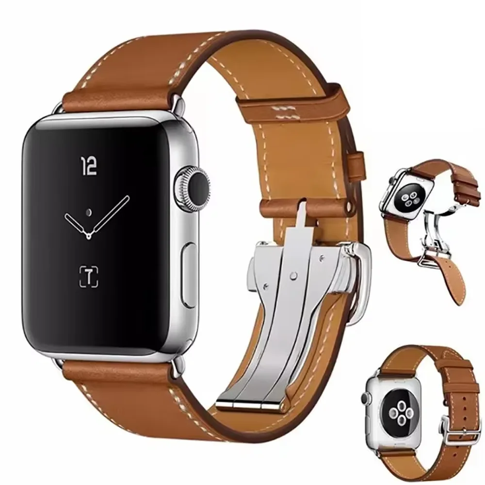 Premium-Lederarmband für Apple Watch Band 46 m 45 mm 44 mm 42 mm 41 mm 40 mm 49 mm Armband für iWatch Ultra10 9 8 7 6 5 4 SE Correa