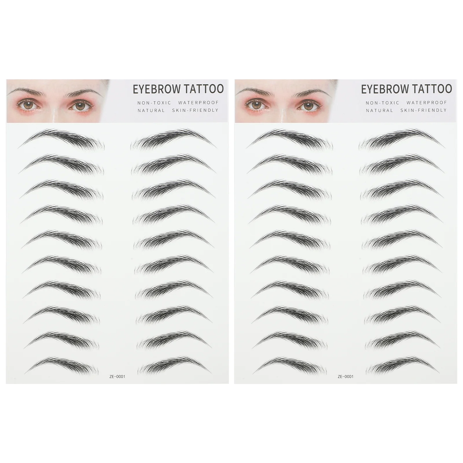 

2 Pcs 3D Eyebrow Stickers Transfer Artificial Brows Easy Use Create Perfect Eyebrows Seconds Saving Time Dress Up Suitable