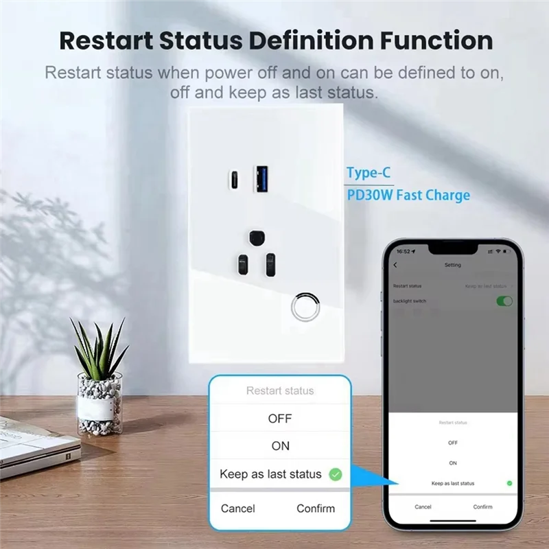 Hot-Wifi Smart Tuya 15A Wall Socket USB TYPE-C Plug Outlet Power For Alexa For Google Home Smart Life A EU Plug