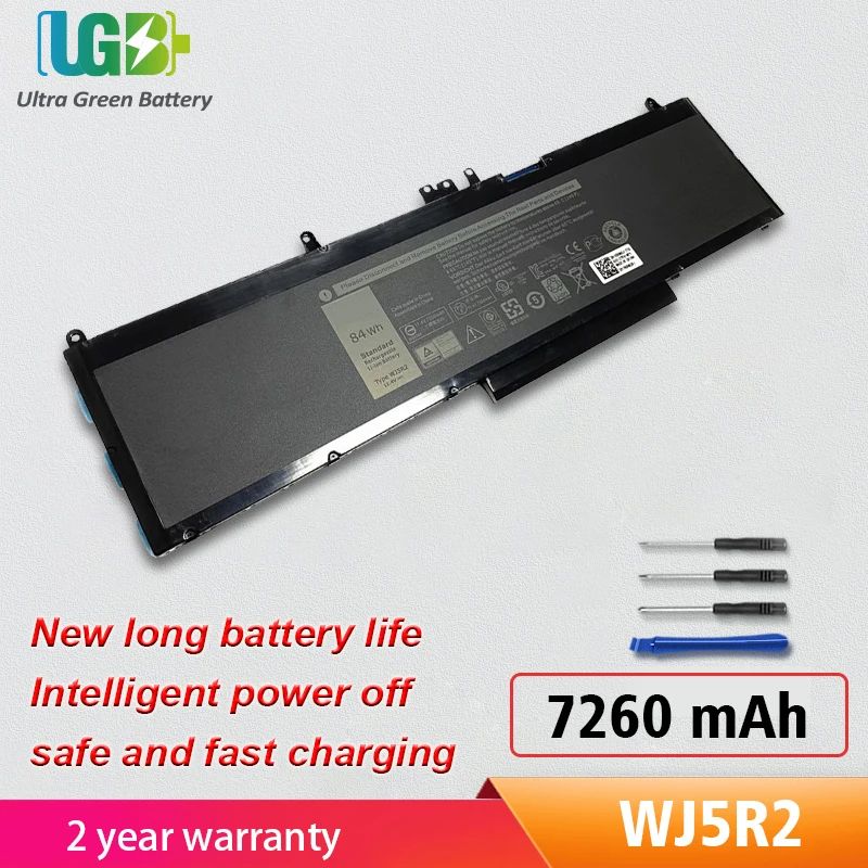 UGB New WJ5R2 4F5YV Battery Replacement For Dell Precision 15 3510 M3510 Dell Latitude E5570 7260mAh