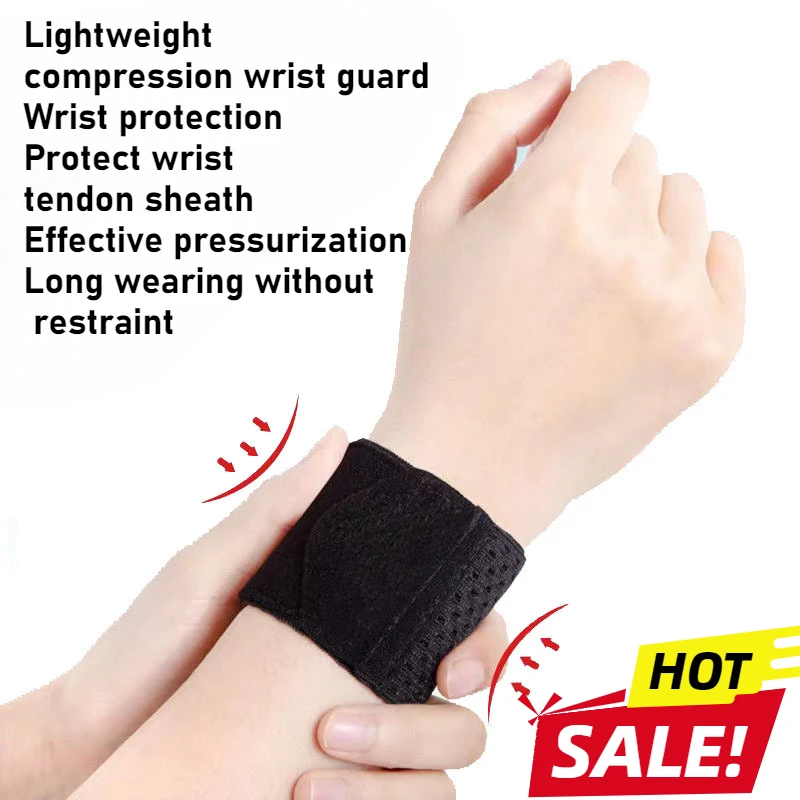 1pc Sports Wristband Breathable Pressure Band Wrist Brace Ball Sweat Absorption Thin Elastic Work Adjustable Housework Accessory
