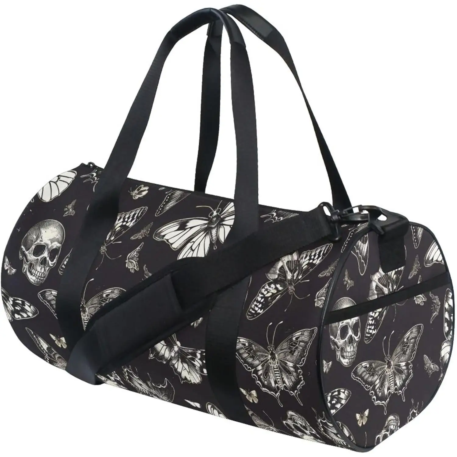 

Спортивные сумки-дафл с готическим рисунком черепа и бабочки, для спортзала, на ночь, для тренировок, путешествий, для мужчин и женщин, для йоги