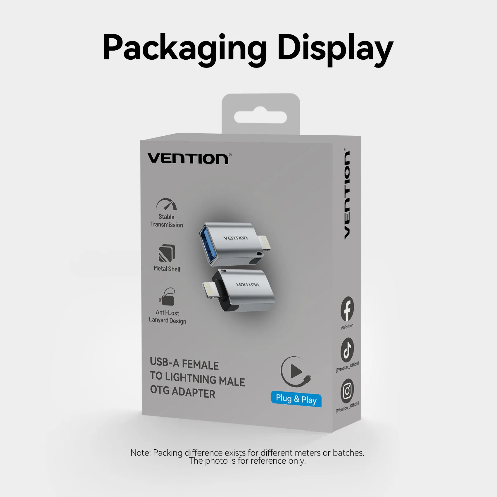 Vention Lightning OTG-Adapter Lightning-Stecker auf USB-A-Buchse Konverter für iPhone 14 13 12 iPad Xr Pro Max Lightning-USBA-Anschluss