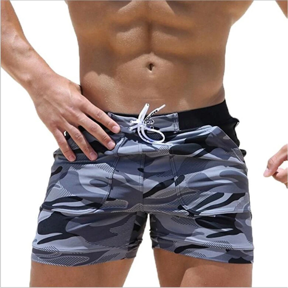Męskie kąpielówki Letnie spodenki fitness do pływania Moda męska Sportowe stroje plażowe Szybkoschnące spodnie plażowe ze stretchem