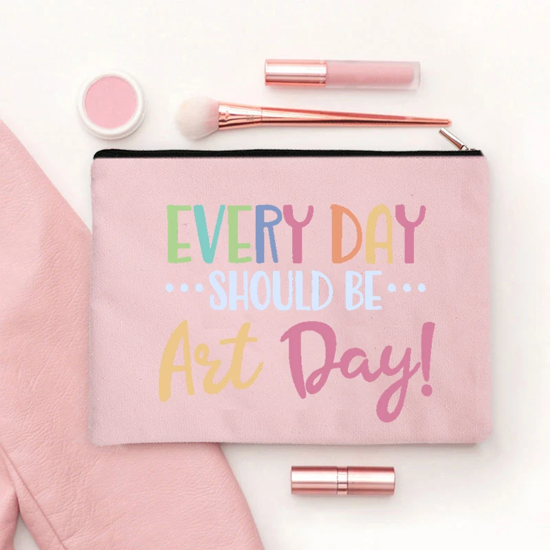 Every Day Should Be Ait Day Travel Organizer Toilet Pouch Pray Colored Letters Designer Bag Wristlet Clutch Storage Bag Bags