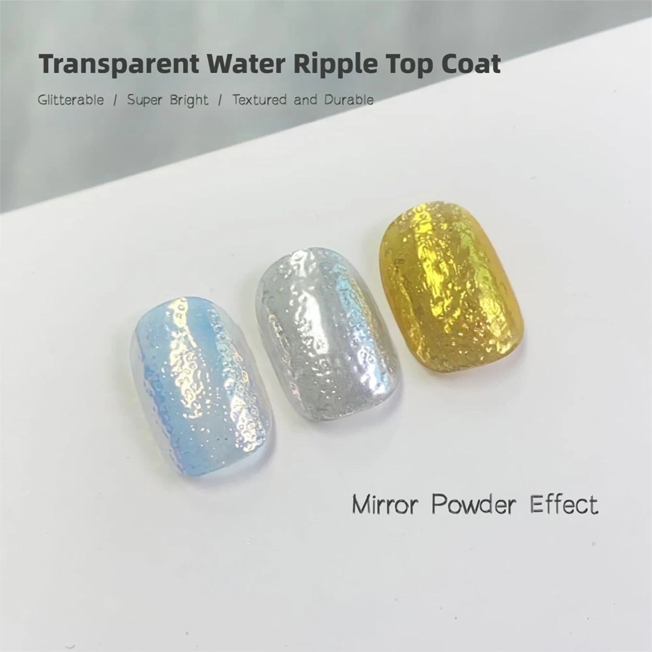 MIANEL 2026 Wasserwellen-Top-Coat ohne Abwischen Sommer-Eis-Klarwellen Super Starker Textur-Stil Nagelkunst UV-Gel Nagelbedarf