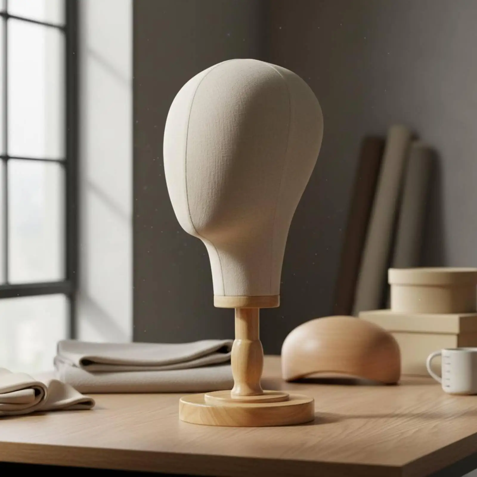 tete-de-mannequin-textile-avec-base-en-bois-presentoir-a-chapeaux-recouvert-de-lin-tete-de-presentation-professionnelle-pour-postiches-destinee-aux-detaillants