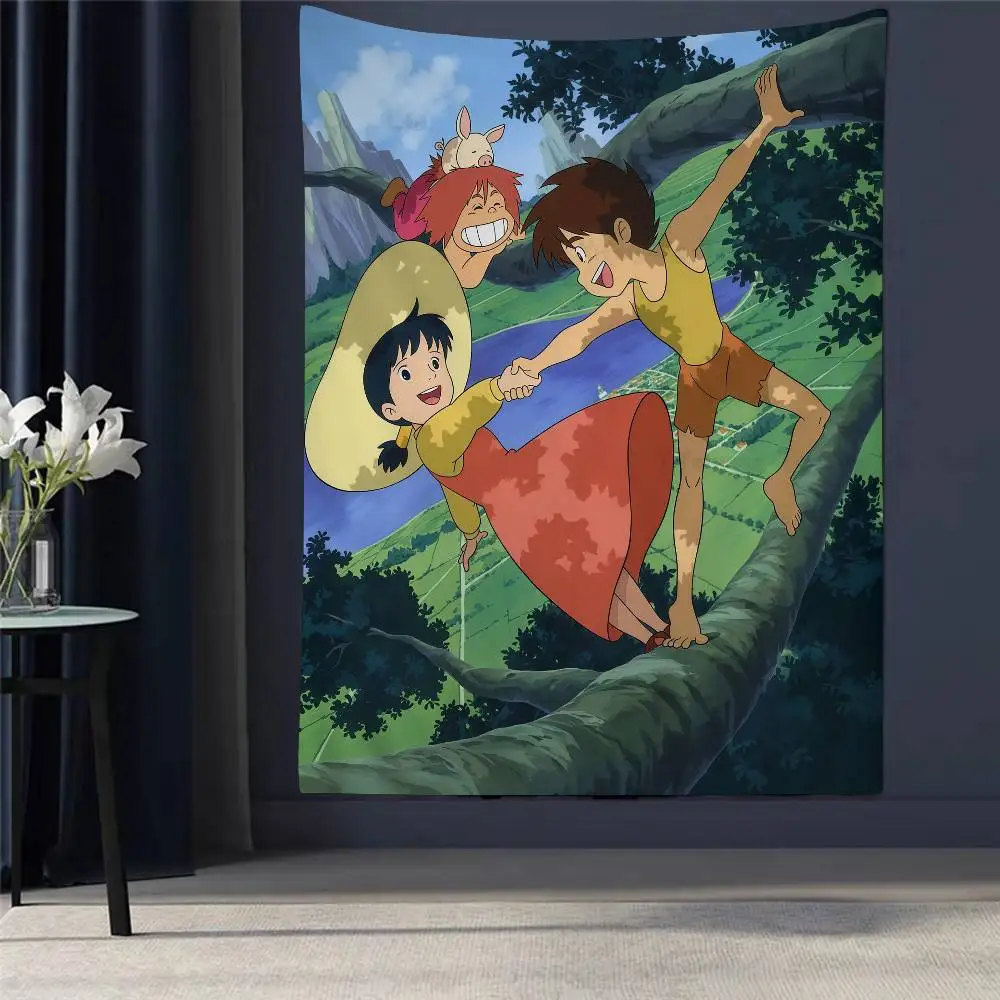 

Future Boy Conan Anime DIY Wall Tapestry Hanging Tarot Hippie Wall Rugs Dorm Home Decor