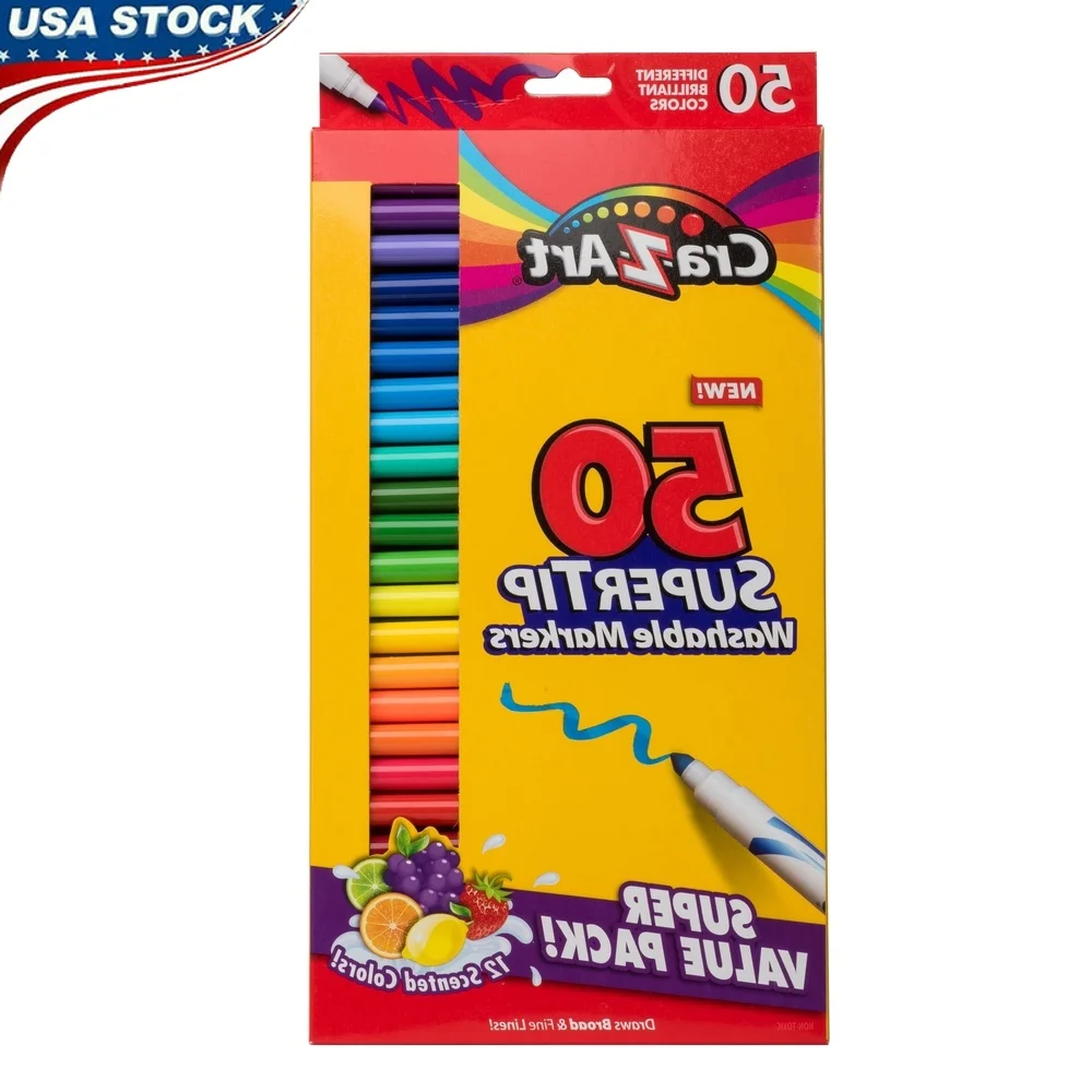 

Cra-Z-Art Super Tip Washable Markers 50 Count 12 Scented Colors School Supplies