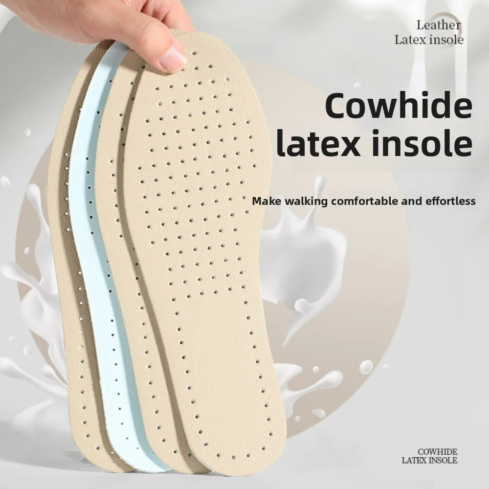 Plantillas Plantillas de látex de piel de vacuno fina de verano - Alto elástico que absorbe los golpes antiolor cómodas para una sola vez