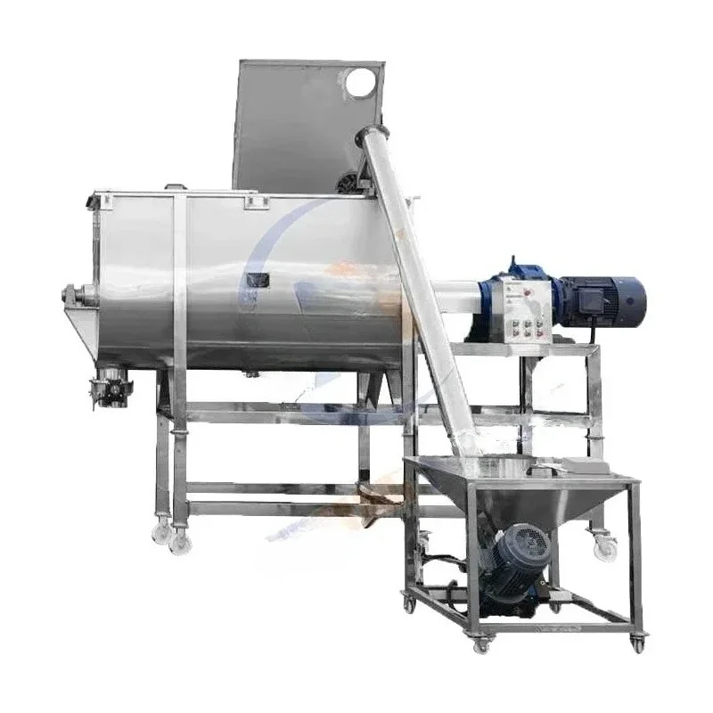 China Granule Mixer 100 Kg Cement Premix Cattle Animal Feed Mill and Mini Horizontal Feed Mixer for Sale