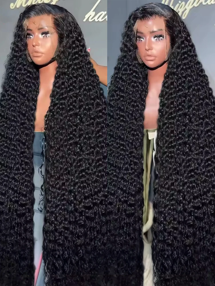

Deep Wave Front Curly Wig 13x4 13x6 HD Lace Front Human Hair Wig Brazilian Preplucked 360 Full Frontal Wig For Women 300 Density