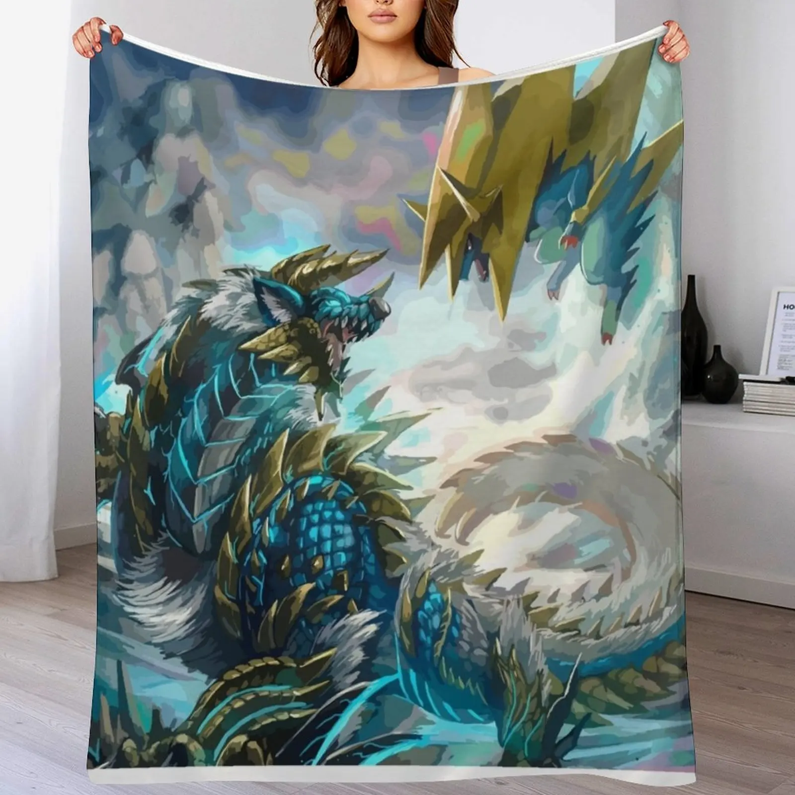 

Monster Hunter Throw Blanket Decorative Soft Throw Blanket for Couch Sofa