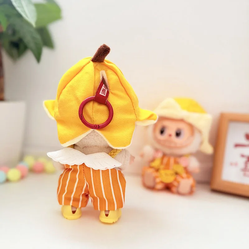 

Adorable Fruit Angel Outfit for Labubu Clothes 1st-3rd Gen Sitting Pose Vinyl Doll Banana Theme Hanging Decor Set