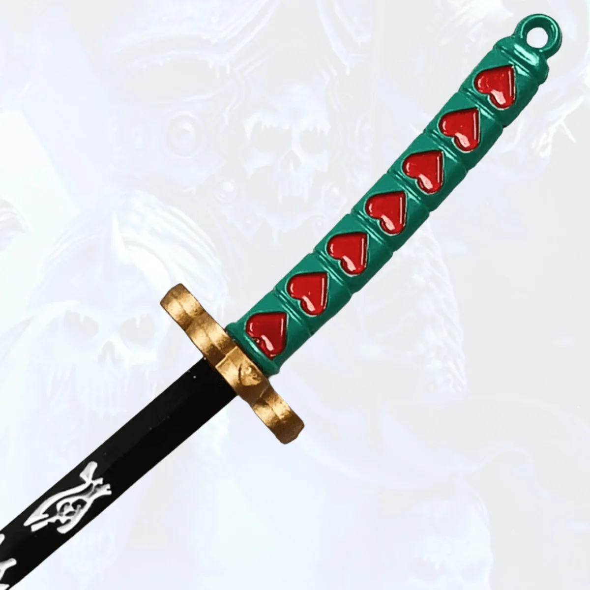 5.9 بوصة الأخضر شفرة معدنية كاتانا السيف النينجا سكين الأصلي الساموراي صابر اليابانية كاتانا صابر تأثيري اكسسوارات الدعامة لعبة