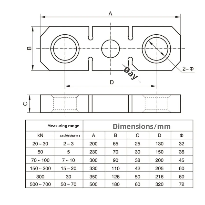 Custom Large Tonnage Wire Rope Tension Load Cell Plate Ring Type Sensor Direct Factory