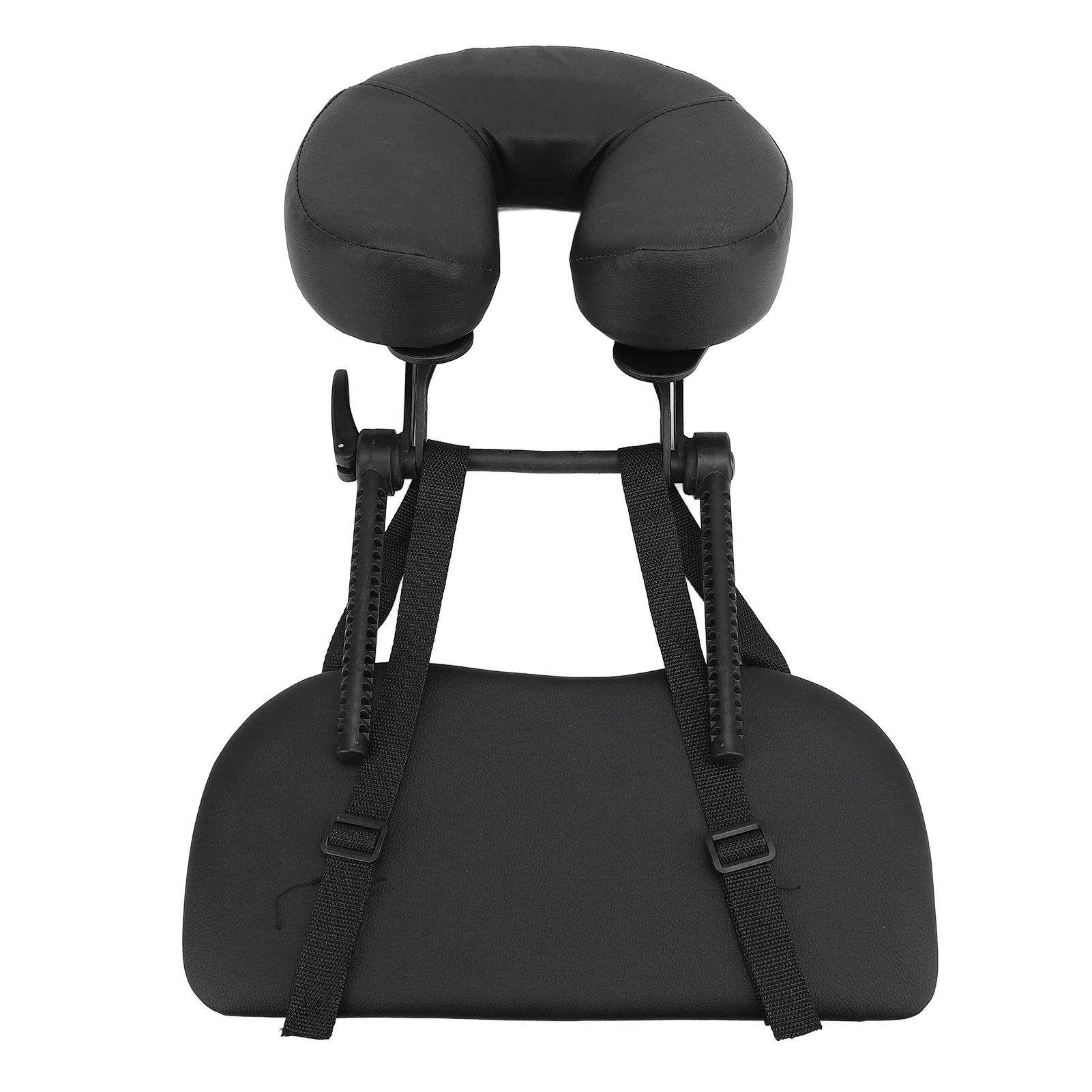 Beauty Bed Headrest PU U Shape Folding Black Adjustable Massage Face Pillow Replacement Comfortable for Beauty Salon