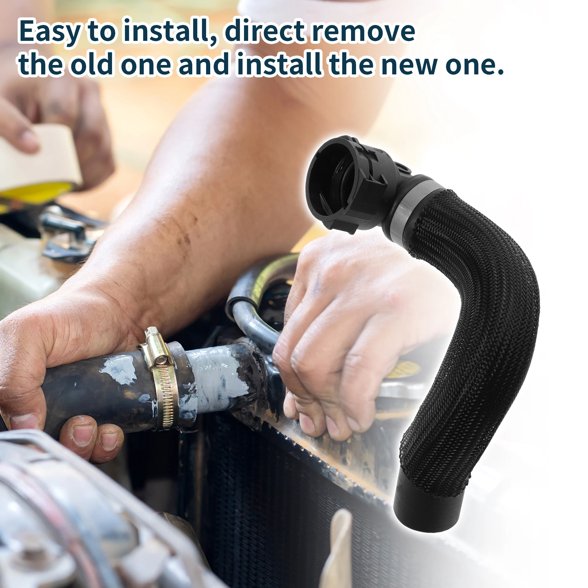 UXCELL ラジエーターホース ヒーターホース ラジエーター出口ホースパイプ ミニクーパー18-23用 No.17128658482 ゴム製水パイプ ブラック 1個