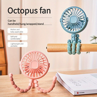 Folding Fan Multi-functional Stroller Handheld Mini Fan Portable USB Charging Octopus Stand Variable Styling Cooler for Home