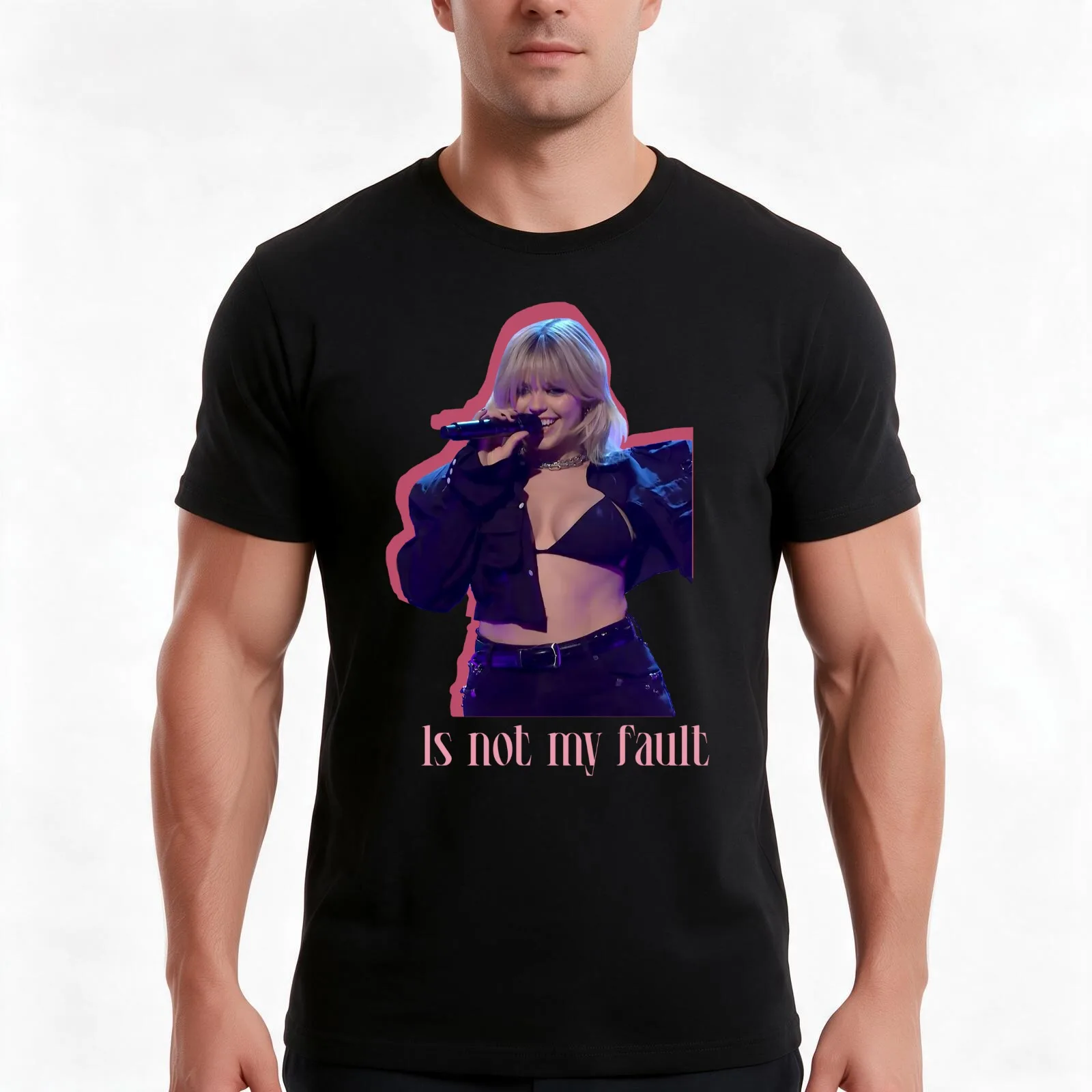 Reneé Rapp Not My Fault Mean Girls T-Shirt, Summer Casual Cotton Tee, Oversized Streetwear Tops, Vintage Graphic Print