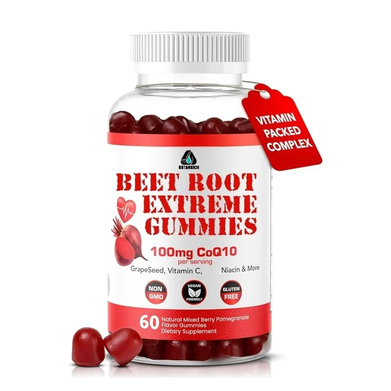 Beetroot Formula and Coenzyme Q10 100mg Containing Grape Seed Extract for Circulating Energy and Flow