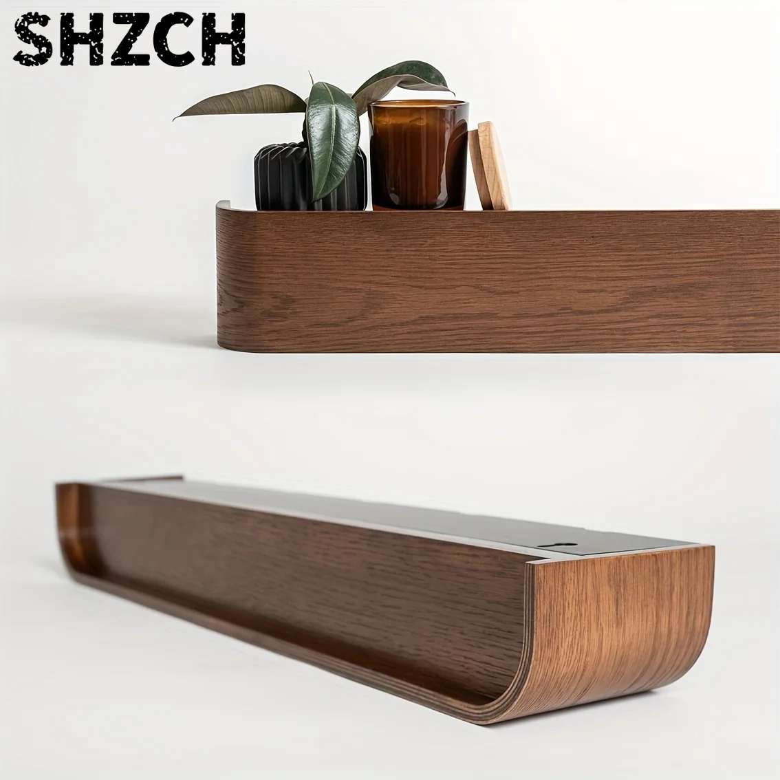 Modern Wall Mounted with Hooks and Hidden Baffles Save Space, Wood and Iron. Suitable for Entrances, Corridors. Easy To Install.