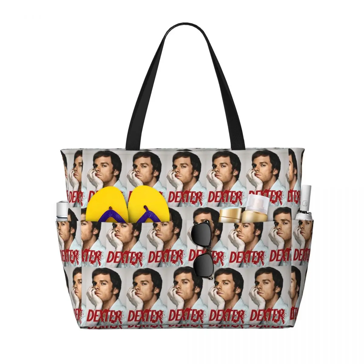 

Dexter Morgan Movies Beach Tote Bag Sport Gym Yoga Duffle Large Tote Bag Women Travel Bag Fitness bag