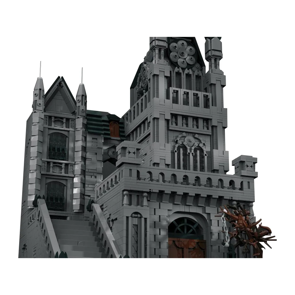 Moc as ruas de yharnam blocos de construção modelo jogo escuro castelo arquitetura tijolos diy brinquedo montado para crianças presente