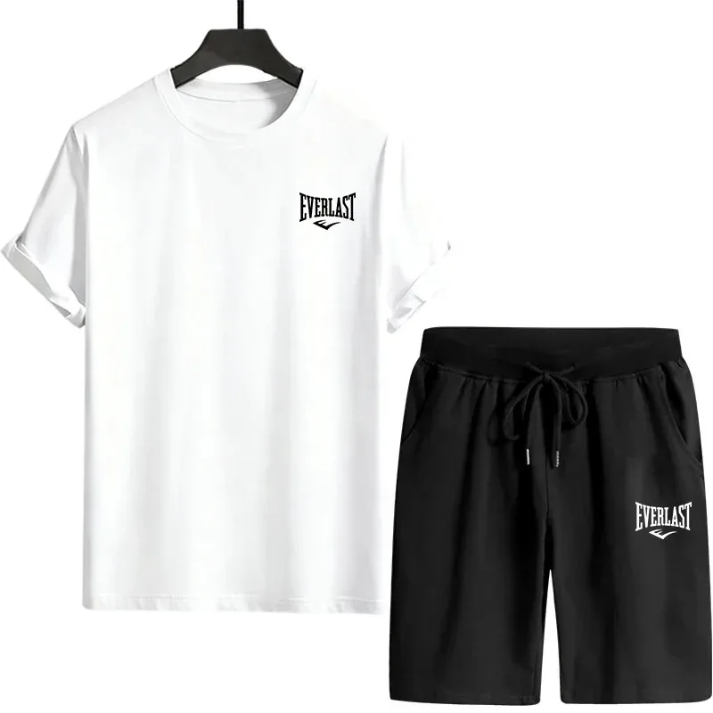 

Male Spring Summer Home Outdoor Comfort Tees Set New in Mens Tracksuit T-shirt + Shorts Urban Causal Sports Outfit