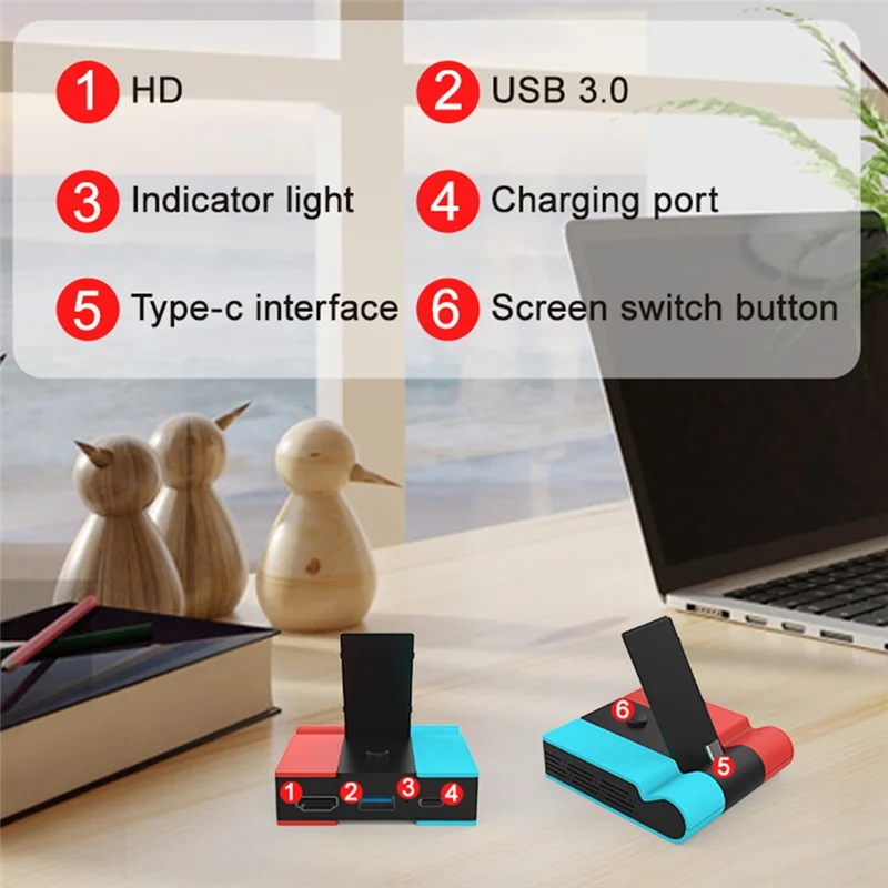 

Оптимальный адаптер 1080P для док-станции Nintendo Switch HUB Type C в HD TV Video Converter для консоли Switch Durable A